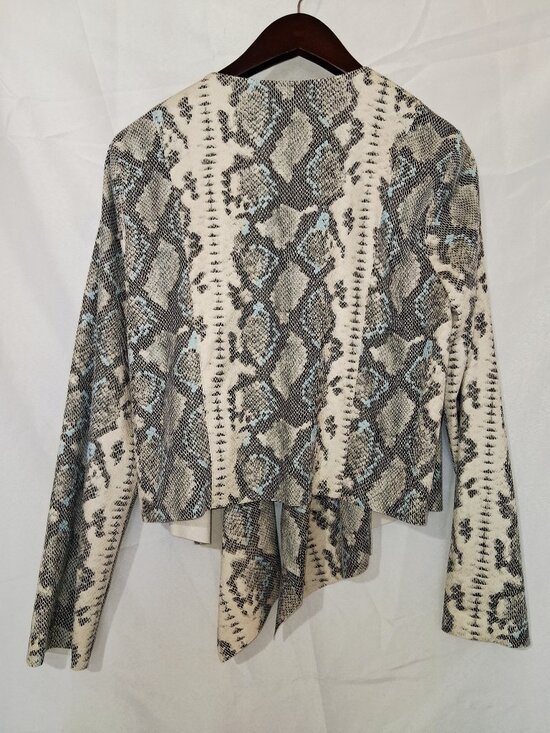Joseph Ribkoff Snakeskin Print Open Front Cardigan Light Drape Jacket Sz 10 NEW - Picture 9 of 14